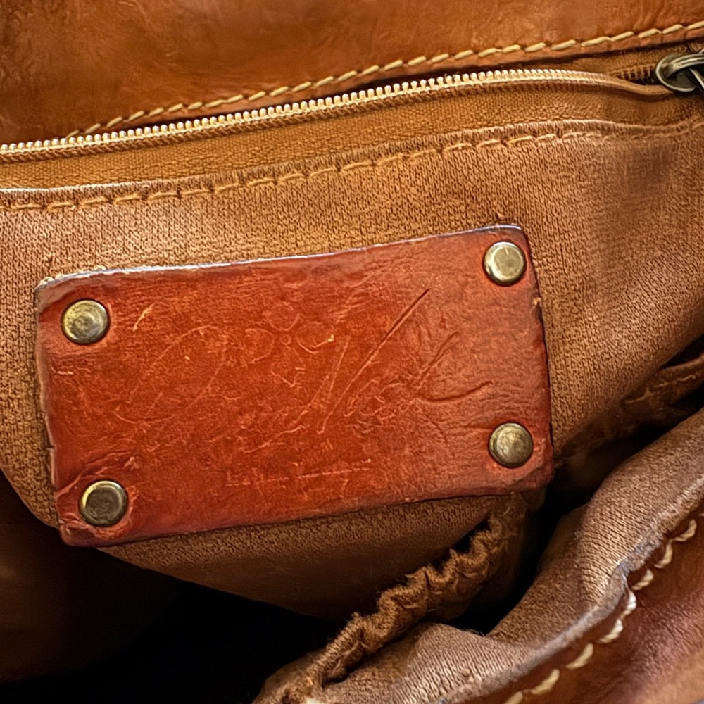 Patricia Nash Tan Leather Studded Messenger Bag - Picture 5 of 6
